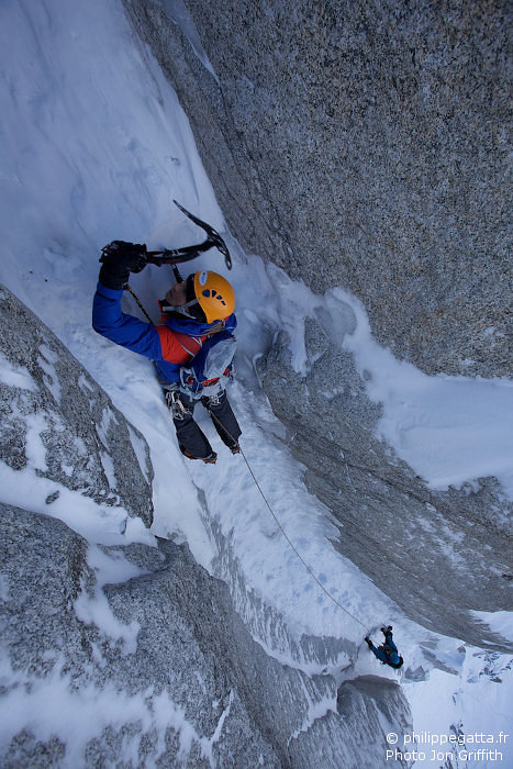 Philippe in the Chimney, beautiful pitch (Photo J. Griffith)