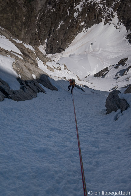 Abseiling Spencer Couloir (© P. Gatta)