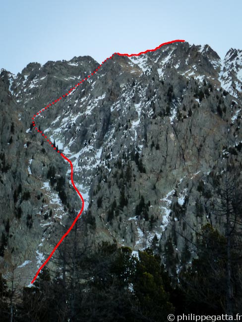 Couloir Nathalie, Mont Pelago (red) (© Philippe Gatta)