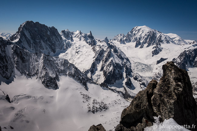 Grandes Jorasses, Rochefort, Geant, Mont Blanc from Les Courtes (© P. Gatta)