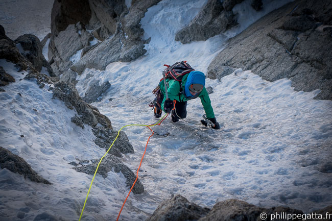 Anna in the Goulotte Chéré (© P. Gatta)