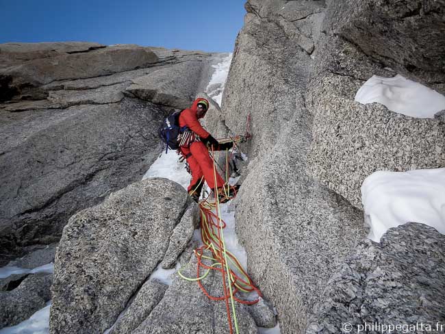 Philippe in the Goulotte Chéré (© A. Gatta)