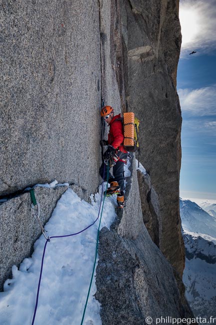 Lambert crack in the North face of Petit Dru (© P. Gatta)