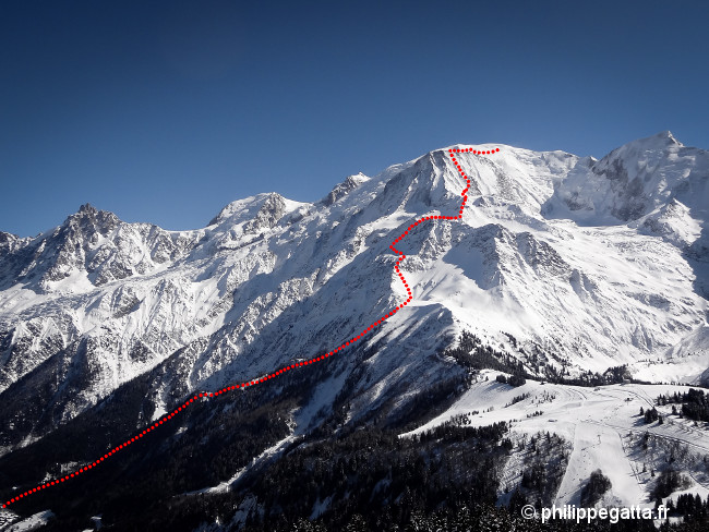 Mont Blanc route from Les Houches (© P. Gatta)