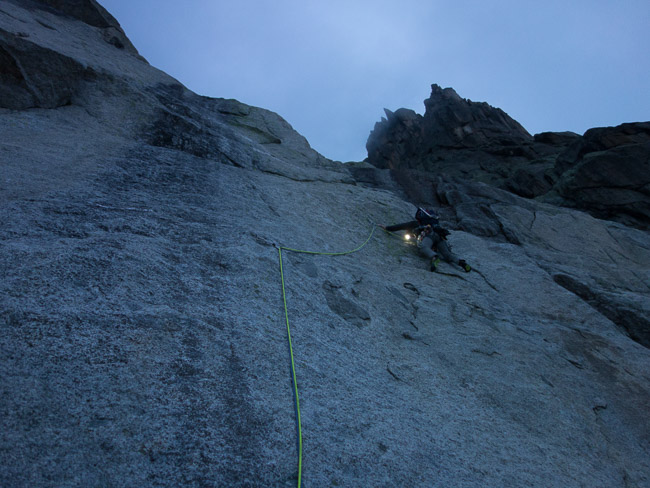 Philippe in the second pitch, 6a (© R. Hewitt)