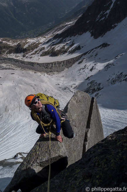 Alex in Frendo Spur, Aiguille du Midi (© P. Gatta)