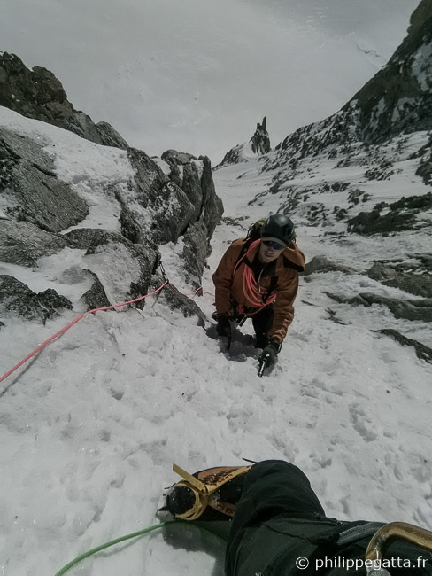 Alex in Couloir Macho (© P. Gatta)