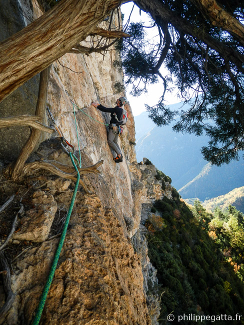 Second pitch of Dissipation, 6a+ (© A. Gatta)
