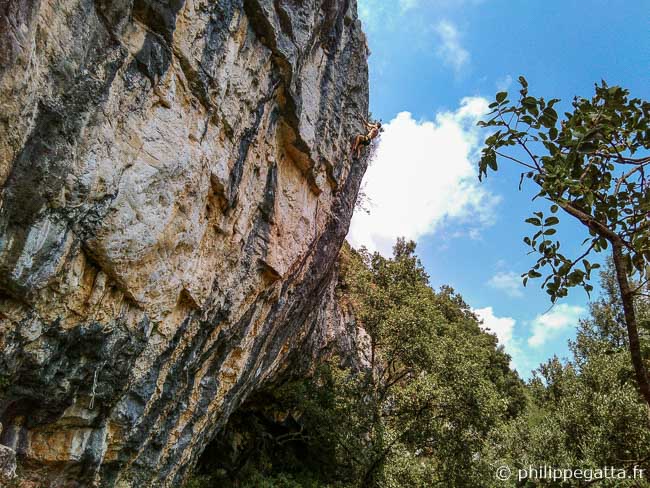 Philippe in King Route, 8a, Le parcours de santé (© P. Gatta)