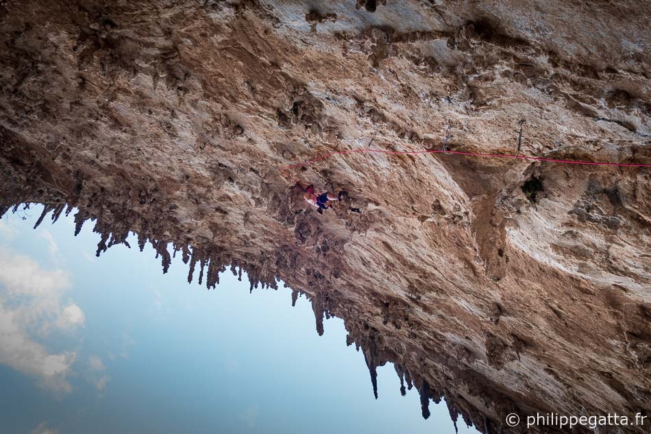 Philippe in Grande Grotta, Kalymnos (© A. Gatta)