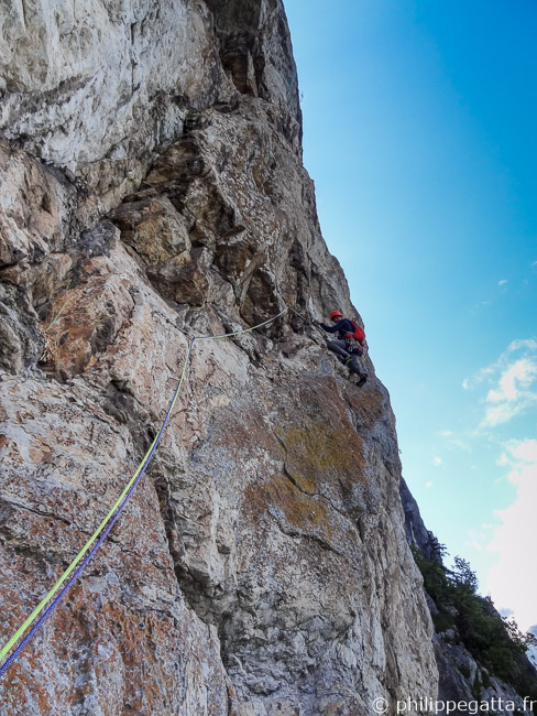 Philippe in the 4th pitch, 7a Noli Me Tangere (© A. Gatta)