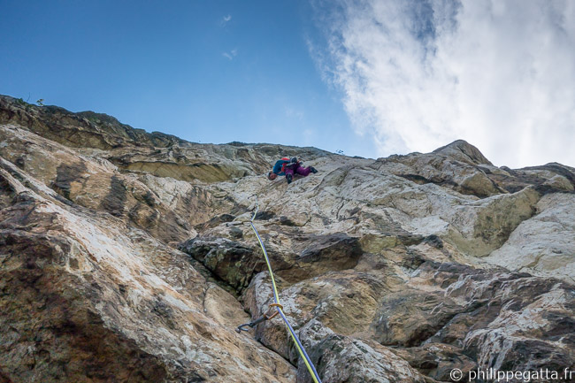 Anna in the 5th pitch, 6b (© P. Gatta)