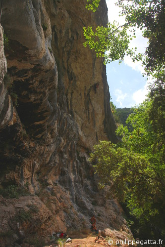 Climbing Coquin Colin, 8a. Deverse, Gorges du Loup (© Philippe. Gatta)