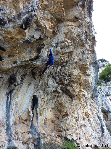 Philippe in Quel trip te guette, 7c+ (© A. Gatta)