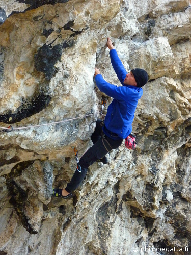 Philippe in Quel trip te guette, 7c+ (© A. Gatta)