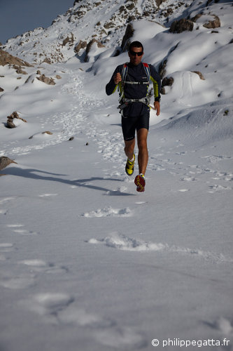 Philippe close to Baisse du Basto, 2710 m (© Anna Gatta)