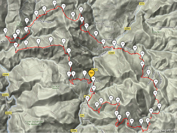 Map of the trail (© P. Gatta)