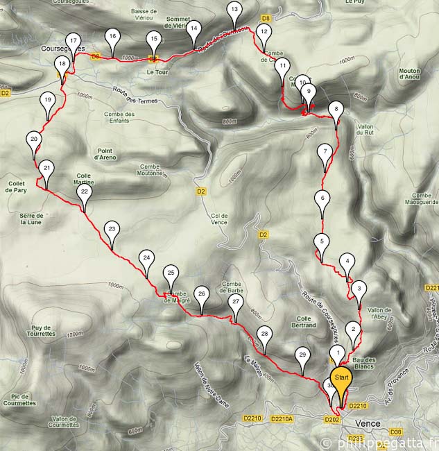 Map of the Trail (© Philippe Gatta)